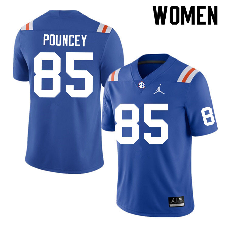 Women #85 Jordan Pouncey Florida Gators College Football Jerseys Sale-Throwback